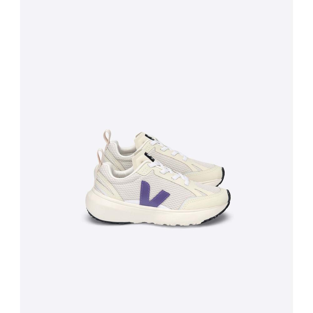 Veja CANARY ELASTIC LACE Futócipő Gyerek Beige/Purple | HU 709YXF